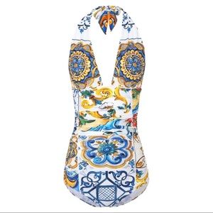 Dolce and gabbana Majolica printed swimming suit.